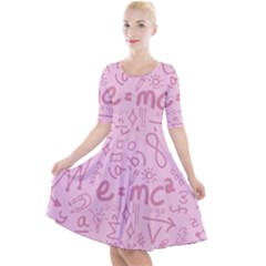 Background Back To School Bright Quarter Sleeve A-line Dress