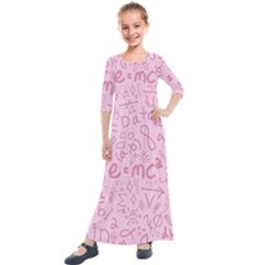 Background Back To School Bright Kids  Quarter Sleeve Maxi Dress