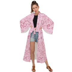 Background Back To School Bright Maxi Kimono