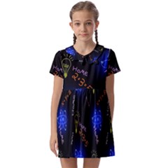 Formula Background Pattern Texture Design Kids  Asymmetric Collar Dress by Ravend