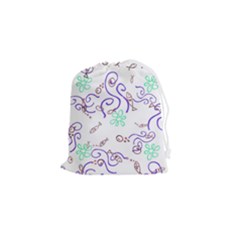 Background Pattern Wallpaper Fish Drawstring Pouch (small)