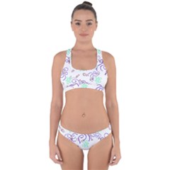 Background Pattern Wallpaper Fish Cross Back Hipster Bikini Set