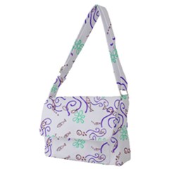 Background Pattern Wallpaper Fish Full Print Messenger Bag (m) by Ravend