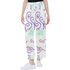 Background Pattern Wallpaper Fish Women s Pants 