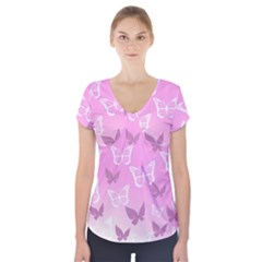 Background Pattern Texture Design Short Sleeve Front Detail Top