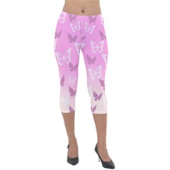 Background Pattern Texture Design Lightweight Velour Capri Leggings 