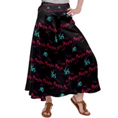 Doodle Lettering Background Satin Palazzo Pants by Ravend