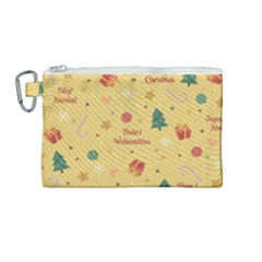 Christmas Treecandy Cane Snowflake Canvas Cosmetic Bag (medium) by Ravend