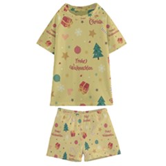 Christmas Treecandy Cane Snowflake Kids  Swim Tee And Shorts Set