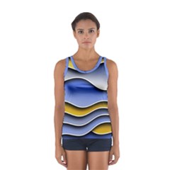 Background Abstract Wave Colorful Sport Tank Top 