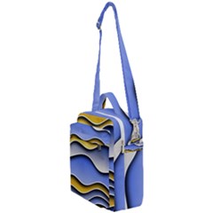 Background Abstract Wave Colorful Crossbody Day Bag by Ravend