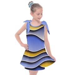 Background Abstract Wave Colorful Kids  Tie Up Tunic Dress