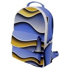 Background Abstract Wave Colorful Flap Pocket Backpack (small)