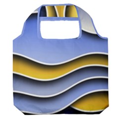 Background Abstract Wave Colorful Premium Foldable Grocery Recycle Bag