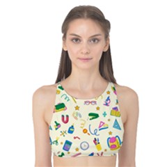 Pattern School Bag Pencil Triangle Tank Bikini Top