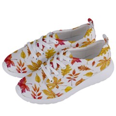 Watercolor-autumn-leaves-pattern-vector Women s Lightweight Sports Shoes by nateshop