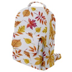 Watercolor-autumn-leaves-pattern-vector Flap Pocket Backpack (small) by nateshop