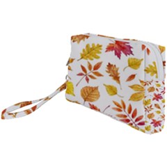 Watercolor-autumn-leaves-pattern-vector Wristlet Pouch Bag (small) by nateshop
