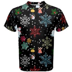 Christmas Thanksgiving Pattern Men s Cotton Tee by Ravend