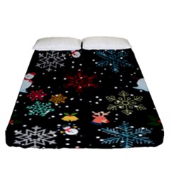 Christmas Thanksgiving Pattern Fitted Sheet (queen Size) by Ravend