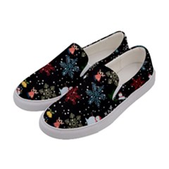 Christmas Thanksgiving Pattern Women s Canvas Slip Ons by Ravend