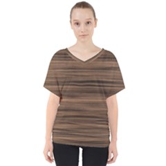 Texture-wooddack V-neck Dolman Drape Top