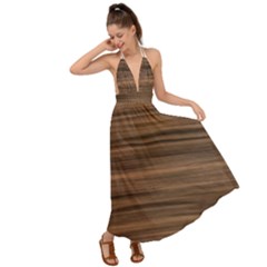 Texture-wooddack Backless Maxi Beach Dress by nateshop