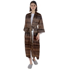 Texture-wooddack Maxi Satin Kimono by nateshop