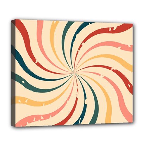 Swirl Star Pattern Texture Vintahe Classic Old Deluxe Canvas 24  X 20  (stretched)