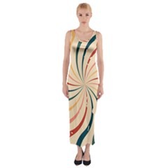 Swirl Star Pattern Texture Vintahe Classic Old Fitted Maxi Dress