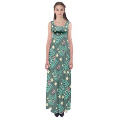 Illustration Pattern Seamless Empire Waist Maxi Dress