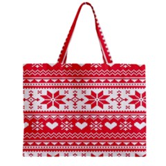 Nordic-seamless-knitted-christmas-pattern-vector Zipper Mini Tote Bag