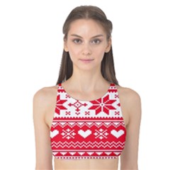 Nordic-seamless-knitted-christmas-pattern-vector Tank Bikini Top by nateshop