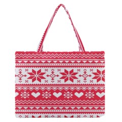 Nordic-seamless-knitted-christmas-pattern-vector Zipper Medium Tote Bag by nateshop