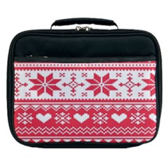 Nordic-seamless-knitted-christmas-pattern-vector Lunch Bag by nateshop