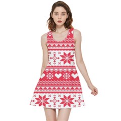 Nordic-seamless-knitted-christmas-pattern-vector Inside Out Reversible Sleeveless Dress by nateshop