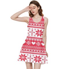 Nordic-seamless-knitted-christmas-pattern-vector Inside Out Racerback Dress by nateshop