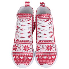 Nordic-seamless-knitted-christmas-pattern-vector Women s Lightweight High Top Sneakers by nateshop