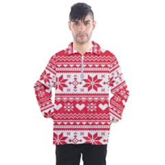 Nordic-seamless-knitted-christmas-pattern-vector Men s Half Zip Pullover by nateshop