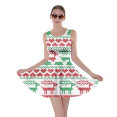 Scandinavian-nordic-christmas-seamless-pattern-vector Skater Dress by nateshop