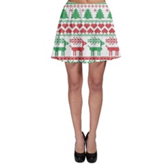 Scandinavian-nordic-christmas-seamless-pattern-vector Skater Skirt