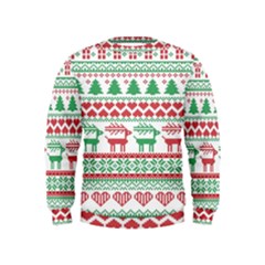 Scandinavian-nordic-christmas-seamless-pattern-vector Kids  Sweatshirt