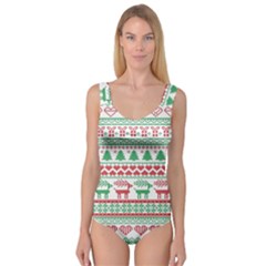 Scandinavian-nordic-christmas-seamless-pattern-vector Princess Tank Leotard 