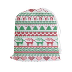 Scandinavian-nordic-christmas-seamless-pattern-vector Drawstring Pouch (2XL)