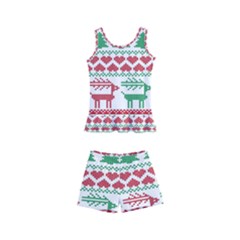 Scandinavian-nordic-christmas-seamless-pattern-vector Kids  Boyleg Swimsuit