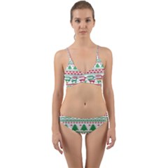 Scandinavian-nordic-christmas-seamless-pattern-vector Wrap Around Bikini Set