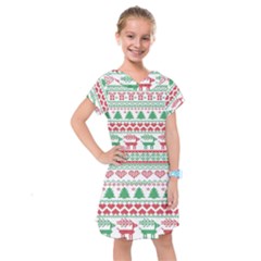 Scandinavian-nordic-christmas-seamless-pattern-vector Kids  Drop Waist Dress