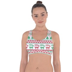 Scandinavian-nordic-christmas-seamless-pattern-vector Cross String Back Sports Bra