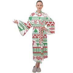 Scandinavian-nordic-christmas-seamless-pattern-vector Maxi Velour Kimono