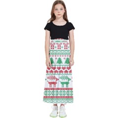 Scandinavian-nordic-christmas-seamless-pattern-vector Kids  Flared Maxi Skirt